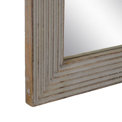 Espejo de pared Blanco Natural Cristal Madera de mango Madera MDF Vert