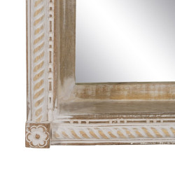 Espejo de pared Blanco Natural Cristal Madera de mango Madera MDF Vert