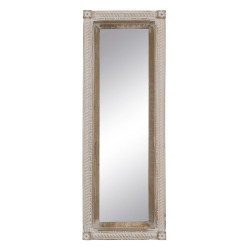 Espejo de pared Blanco Natural Cristal Madera de mango Madera MDF Vert
