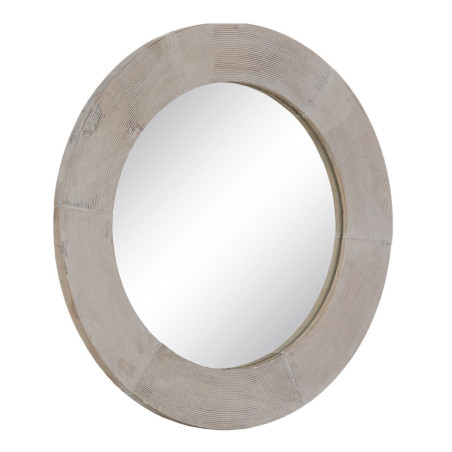 Espejo de pared Blanco Natural Cristal Madera de mango Madera MDF Vert