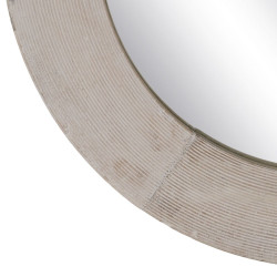 Espejo de pared Blanco Natural Cristal Madera de mango Madera MDF Vert