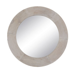 Espejo de pared Blanco Natural Cristal Madera de mango Madera MDF Vert