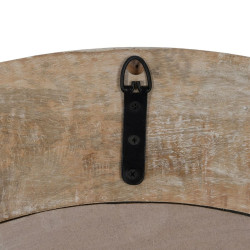 Espejo de pared Blanco Natural Cristal Madera de mango Madera MDF Vert