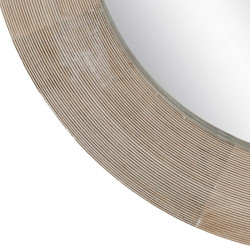 Espejo de pared Blanco Natural Cristal Madera de mango Madera MDF Vert