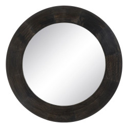 Espejo de pared Marrón oscuro Cristal Madera de mango Madera MDF Vert