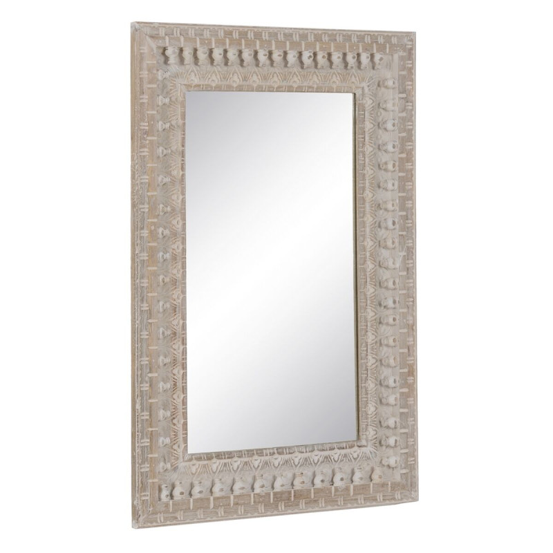 Espejo de pared Blanco Natural Cristal Madera de mango Madera MDF Vert Espejo de pared Blanco Natural Cristal Madera de mango Madera MDF Vert