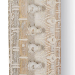 Espejo de pared Blanco Natural Cristal Madera de mango Madera MDF Vert