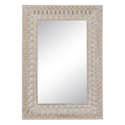 Espejo de pared Blanco Natural Cristal Madera de mango Madera MDF Vert