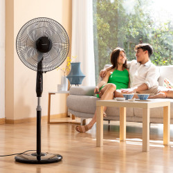 Ventilador de Pie con Mando a Distancia InnovaGoods Airstreem Negro 45