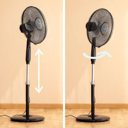 Ventilador de Pie con Mando a Distancia InnovaGoods Airstreem Negro 45