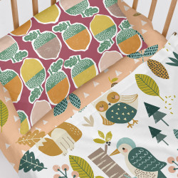 Juego de Sábanas HappyFriday Moshi Moshi Harvestwood Multicolor Cuna