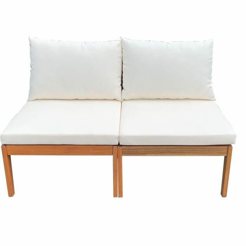 Sofá de Jardín Alma Blanco Marrón Madera de acacia 124 x 70 x 77,5