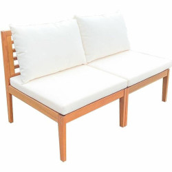 Sofá de Jardín Alma Blanco Marrón Madera de acacia 124 x 70 x 77,5