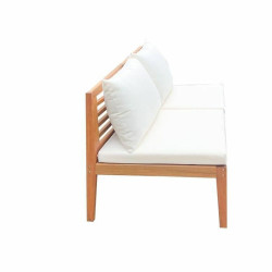 Sofá de Jardín Alma Blanco Marrón Madera de acacia 124 x 70 x 77,5
