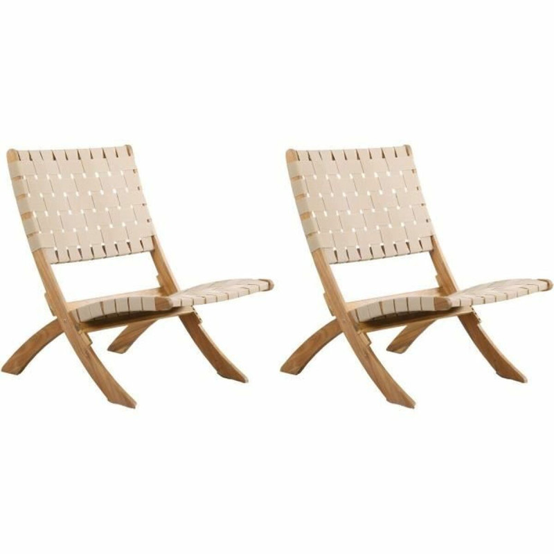 Silla de Jardín Beau Rivage Beige 75 x 73 x 60 cm Plegable 2 Unidades Silla de Jardín Beau Rivage Beige 75 x 73 x 60 cm Plegable 2 Unidades