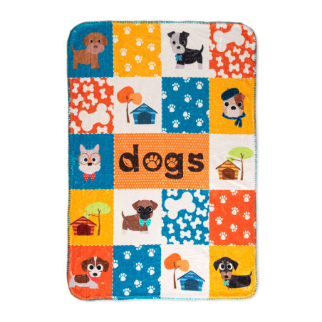 Manta HappyFriday Mr Fox Dogs Multicolor Microfibra 110 x 140 cm (Perr