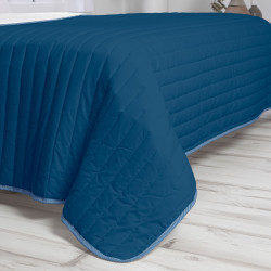 Colcha Reversible HappyFriday Basic Dash Blanco Azul marino 240 x 260