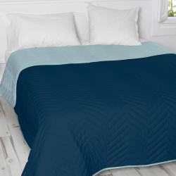 Colcha Reversible HappyFriday Basic Arista Azul marino Menta 270 x 260