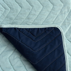 Colcha Reversible HappyFriday Basic Arista Azul marino Menta 270 x 260
