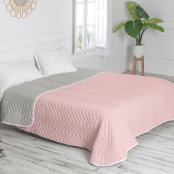 Colcha Reversible HappyFriday Basic Arista Gris Rosa claro 250 x 260 c