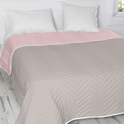 Colcha Reversible HappyFriday Basic Arista Gris Rosa claro 250 x 260 c