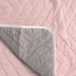 Colcha Reversible HappyFriday Basic Arista Gris Rosa claro 270 x 260 c