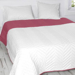 Colcha Reversible HappyFriday Basic Arista Blanco Magenta 270 x 260 cm