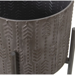 Set de Maceteros Alexandra House Living Plateado Metal Con soporte (4