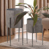 Set de Maceteros Alexandra House Living Plateado Metal Con soporte (4