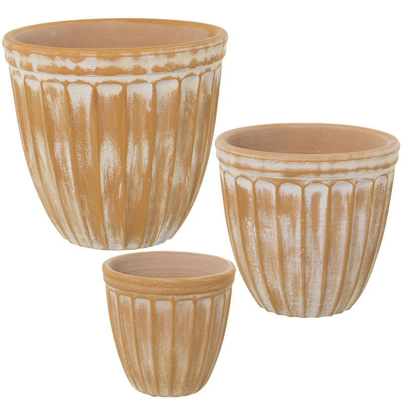 Set de Maceteros Alexandra House Living Amarillo Cerámica (3 Piezas) Set de Maceteros Alexandra House Living Amarillo Cerámica (3 Piezas)