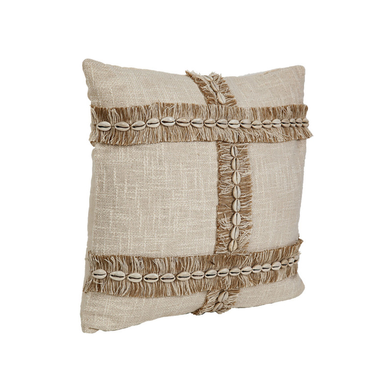 Cojín Romimex Beige Algodón Conchas 45 x 8 x 45 cm Cojín Romimex Beige Algodón Conchas 45 x 8 x 45 cm