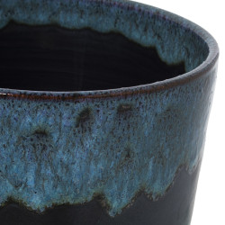 Set de Maceteros Alexandra House Living Azul Negro Cerámica (3 Piezas