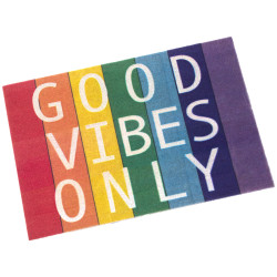 Felpudo Alexandra House Living GOOD VIBES ONLY Multicolor 40 x 1 x 60