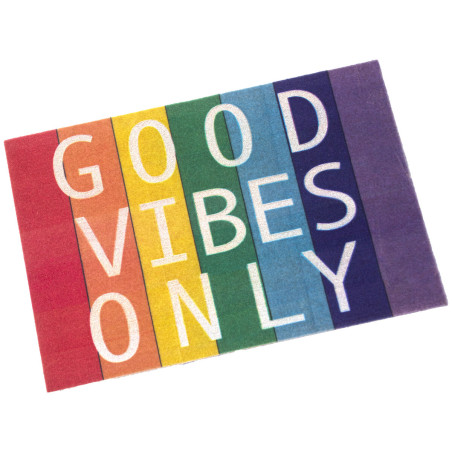 Felpudo Alexandra House Living GOOD VIBES ONLY Multicolor 40 x 1 x 60