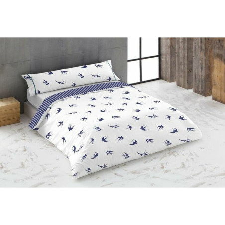 Juego de funda nórdica Hosteline GOLONDRINAS Azul Cama de 180 3 Pieza
