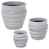 Set de Maceteros Alexandra House Living Gris Cerámica Rayas (3 Piezas