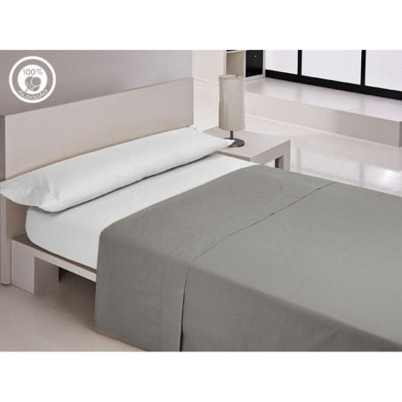 Sábana Encimera Happy Home LISOS COTTON Antracita Cama de 135 Cama de