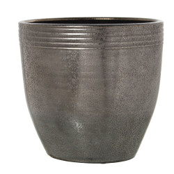 Set de Maceteros Alexandra House Living Gris Cerámica Rayas (3 Piezas
