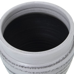 Set de Maceteros Alexandra House Living Gris Cerámica Rayas (3 Piezas