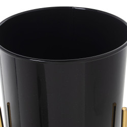 Set de Maceteros Alexandra House Living Negro Dorado Metal Con soporte