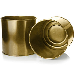 Set de Maceteros Alexandra House Living Dorado Metal Con soporte (3 Pi