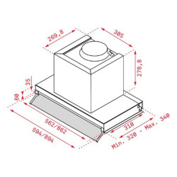 Campana Convencional Teka 113100000 90 cm 255 m3/h 50 dB 250W Plateado