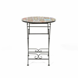Mesa Auxiliar en Forja Praha Redonda Negro Hierro (Ø 60 cm)