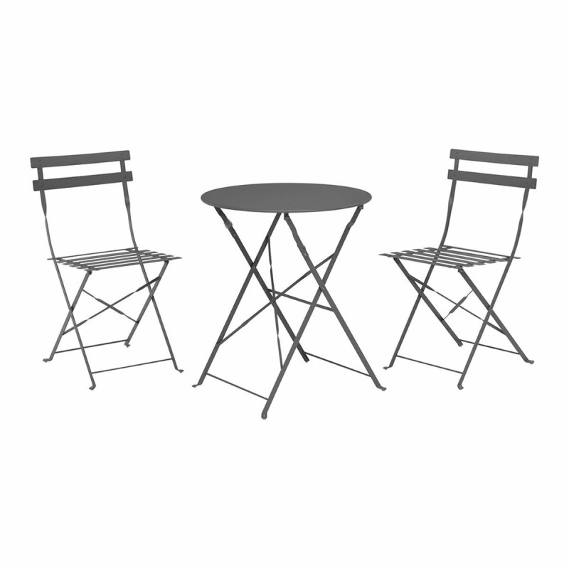 Conjunto de Mesa con 2 Sillas IPAE Progarden Bistró Plegable Antracit Conjunto de Mesa con 2 Sillas IPAE Progarden Bistró Plegable Antracit