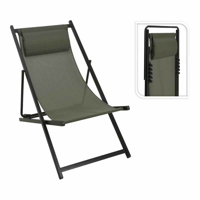 Silla Plegable con Reposacabezas Verde Silla Plegable con Reposacabezas Verde