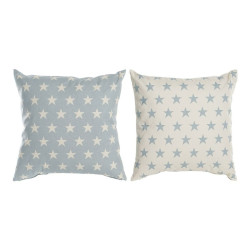 Cojín DKD Home Decor Azul 60 x 10 x 60 cm Estrellas Blanco (2 Unidade
