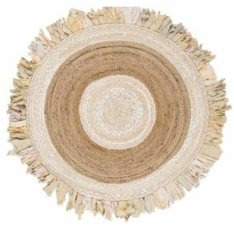 Alfombra DKD Home Decor 140 x 140 x 1 cm Natural Beige Marrón Poliés