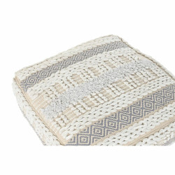Cojín DKD Home Decor De suelo Blanco Gris Cuadrada Boho 60 x 60 x 25