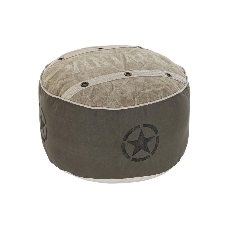 Cojín DKD Home Decor De suelo Beige Poliéster Algodón Piel Vintage