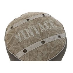 Cojín DKD Home Decor De suelo Beige Poliéster Algodón Piel Vintage